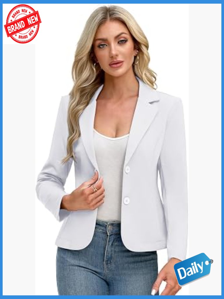 Work Knit Blazer Stretch Slim Fit Half-Lined Notch Lapel Jacket